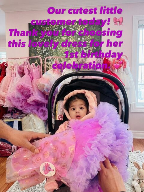 Moments like this make our day! 🥰 Thank you for choosing the perfect birthday dress for this little angel’s 1st birthday. 🎂🎀