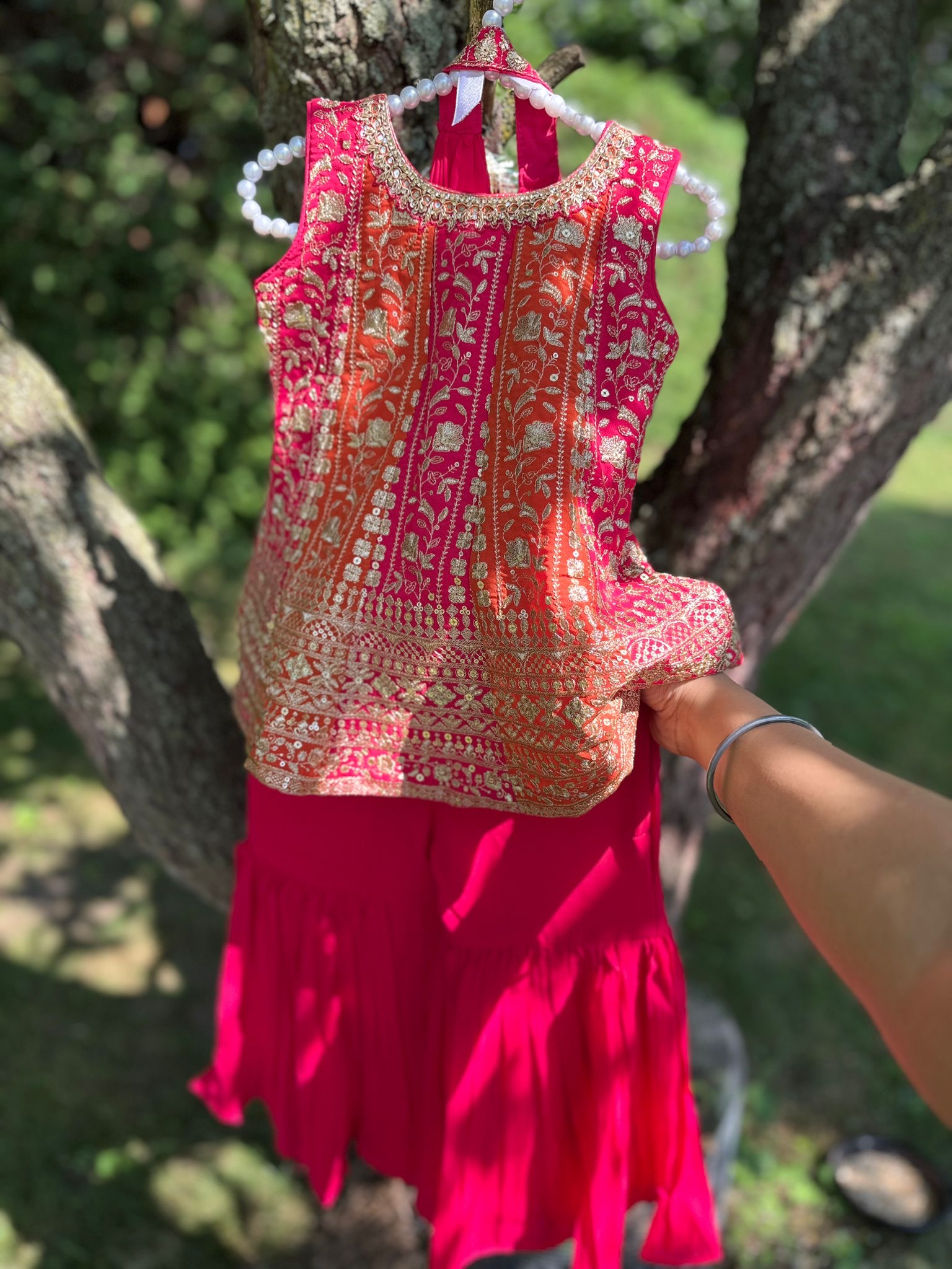 Pink Festive Kids Suit