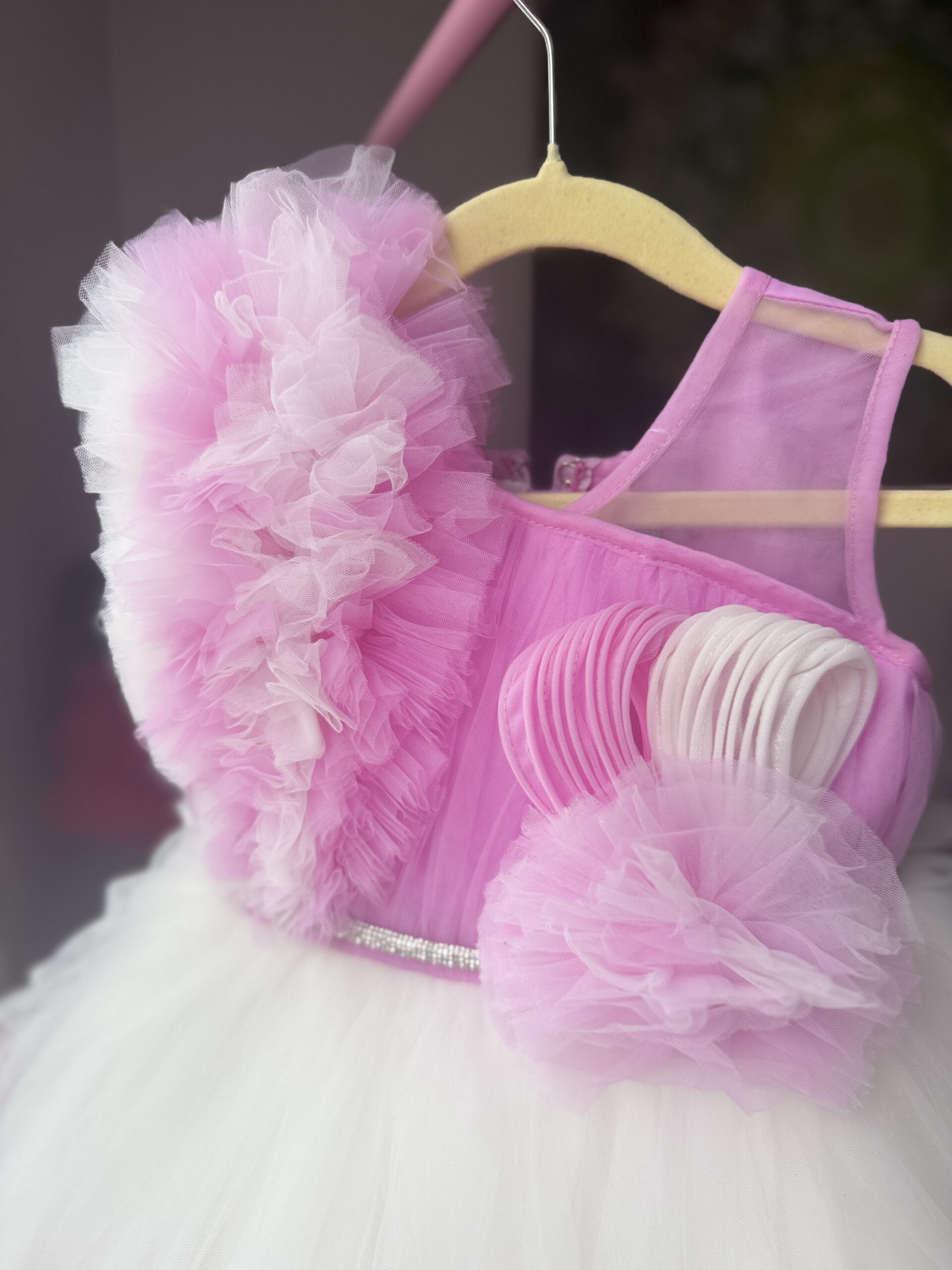 Pink and white Frock