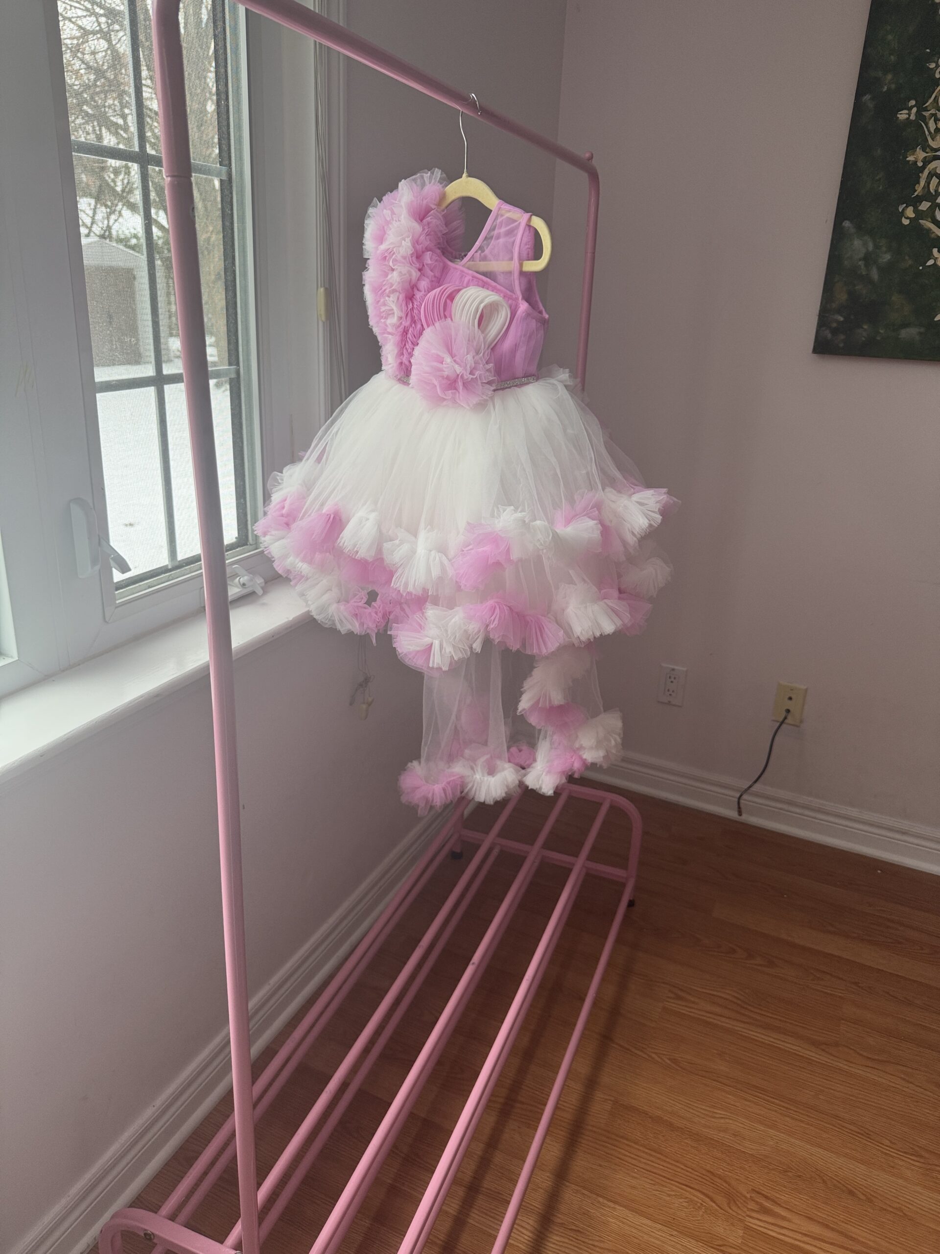 Pink and white Frock - Image 2