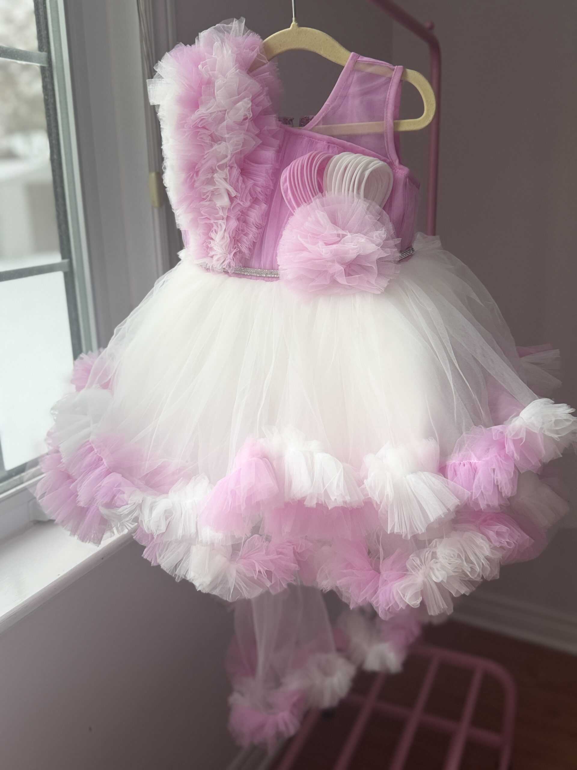 Pink and white Frock - Image 3